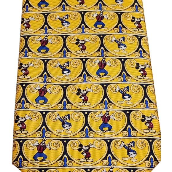 The Disney Store Handmade 100% Silk Mickey Mouse, Goofy and Donald Duck Tie - Picture 4 of 7